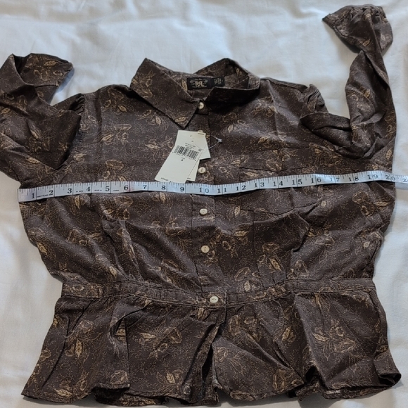 Ralph Lauren Double RL Brown Floral Blouse - Picture 6 of 10